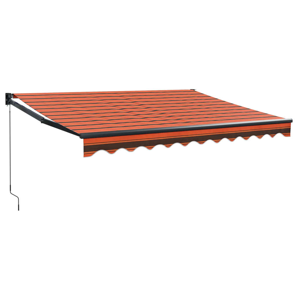Retractable Awning Orange and Brown 3.5x2.5 m Fabric and Aluminium