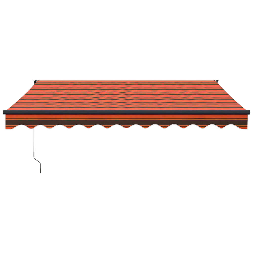 Retractable Awning Orange and Brown 3.5x2.5 m Fabric and Aluminium