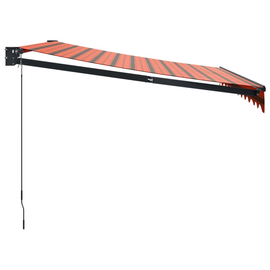 Retractable Awning Orange and Brown 3.5x2.5 m Fabric and Aluminium
