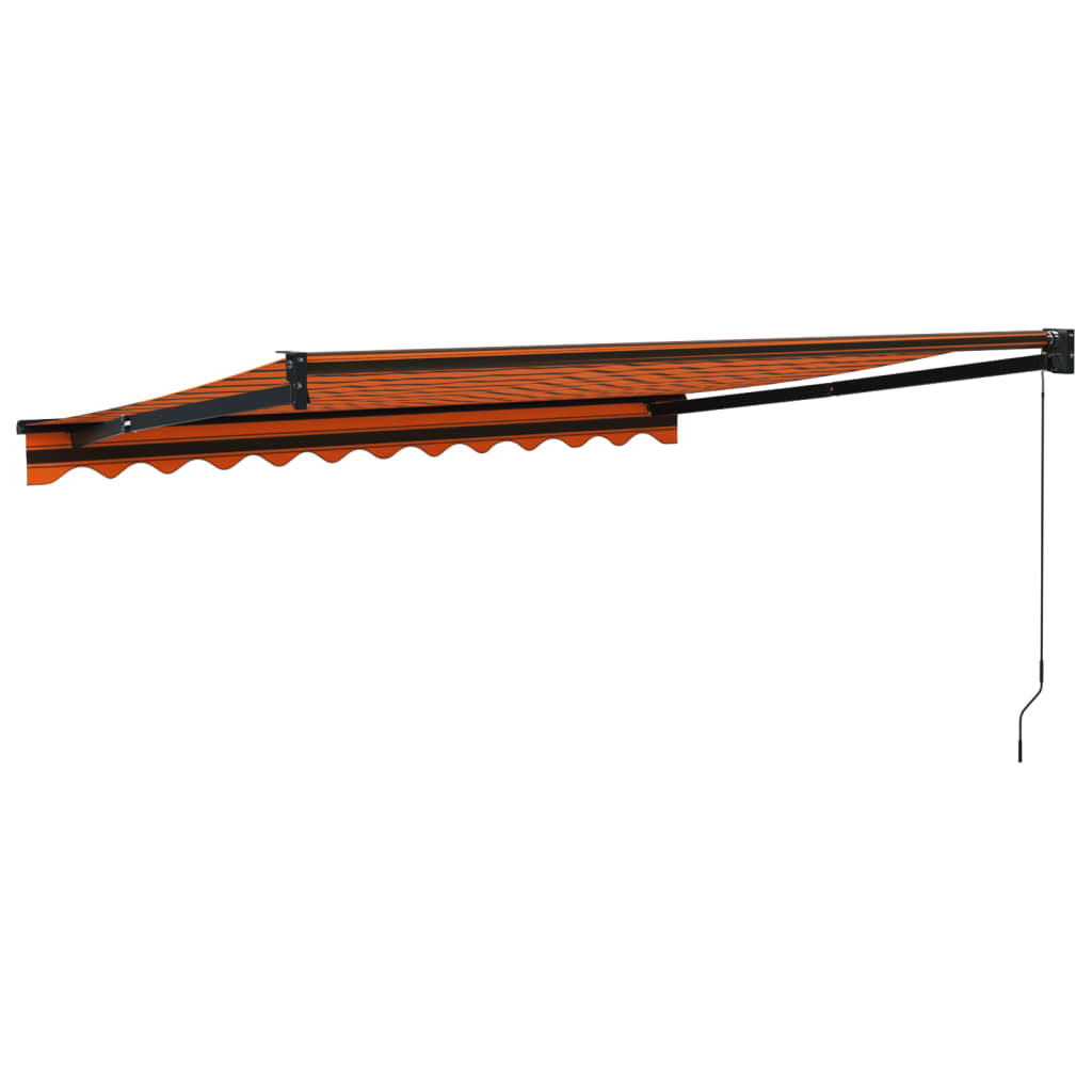 Retractable Awning Orange and Brown 3.5x2.5 m Fabric and Aluminium