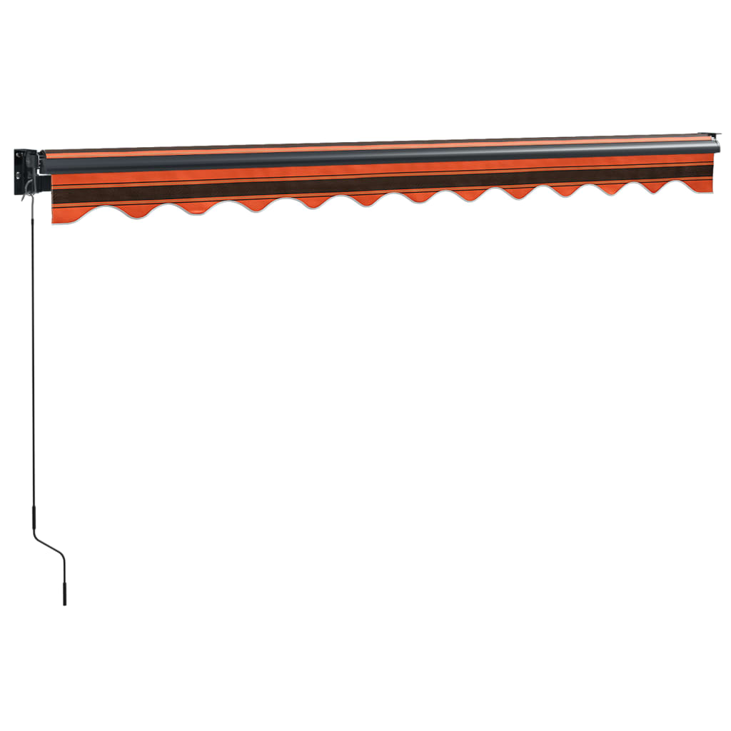 Retractable Awning Orange and Brown 3.5x2.5 m Fabric and Aluminium
