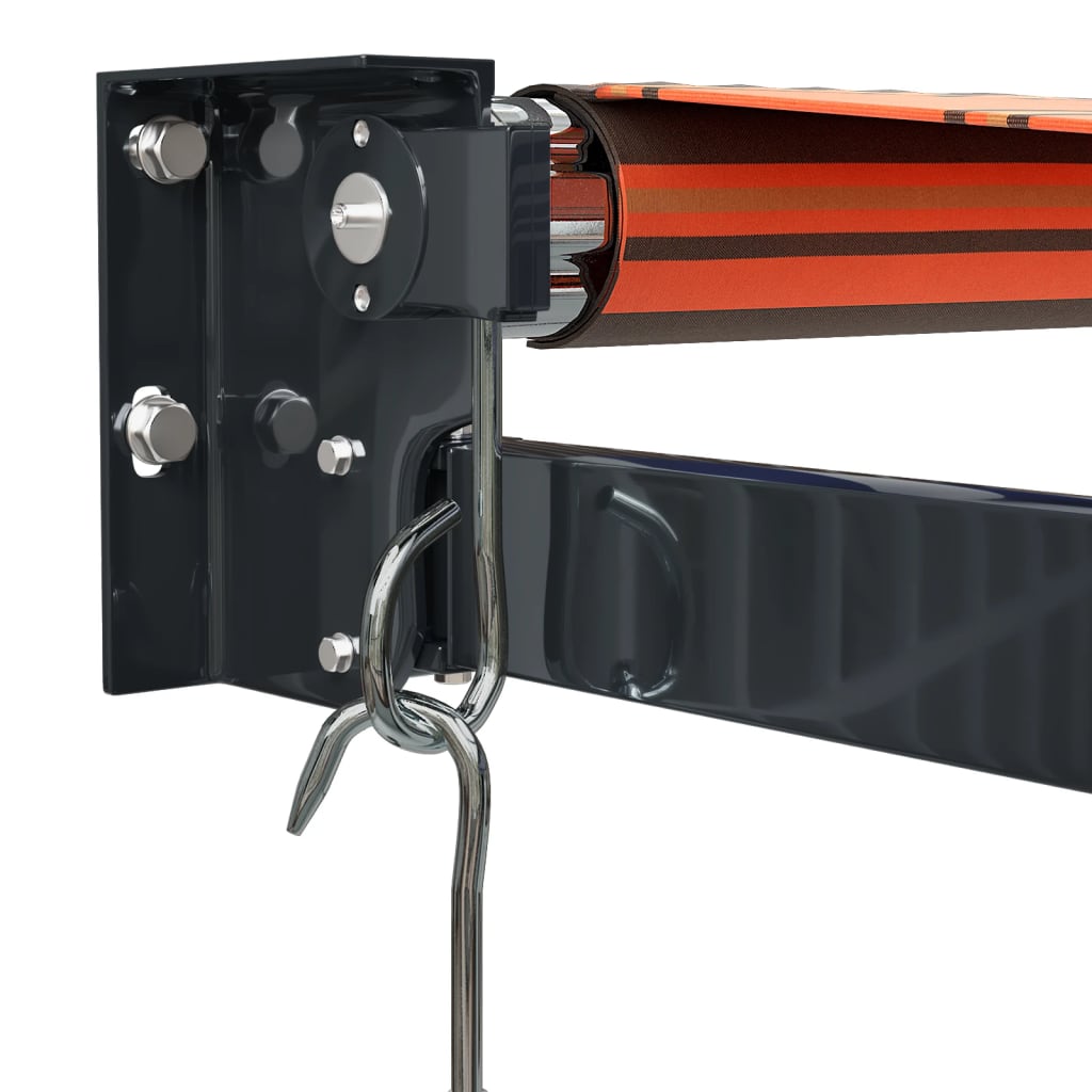 Retractable Awning Orange and Brown 3.5x2.5 m Fabric and Aluminium
