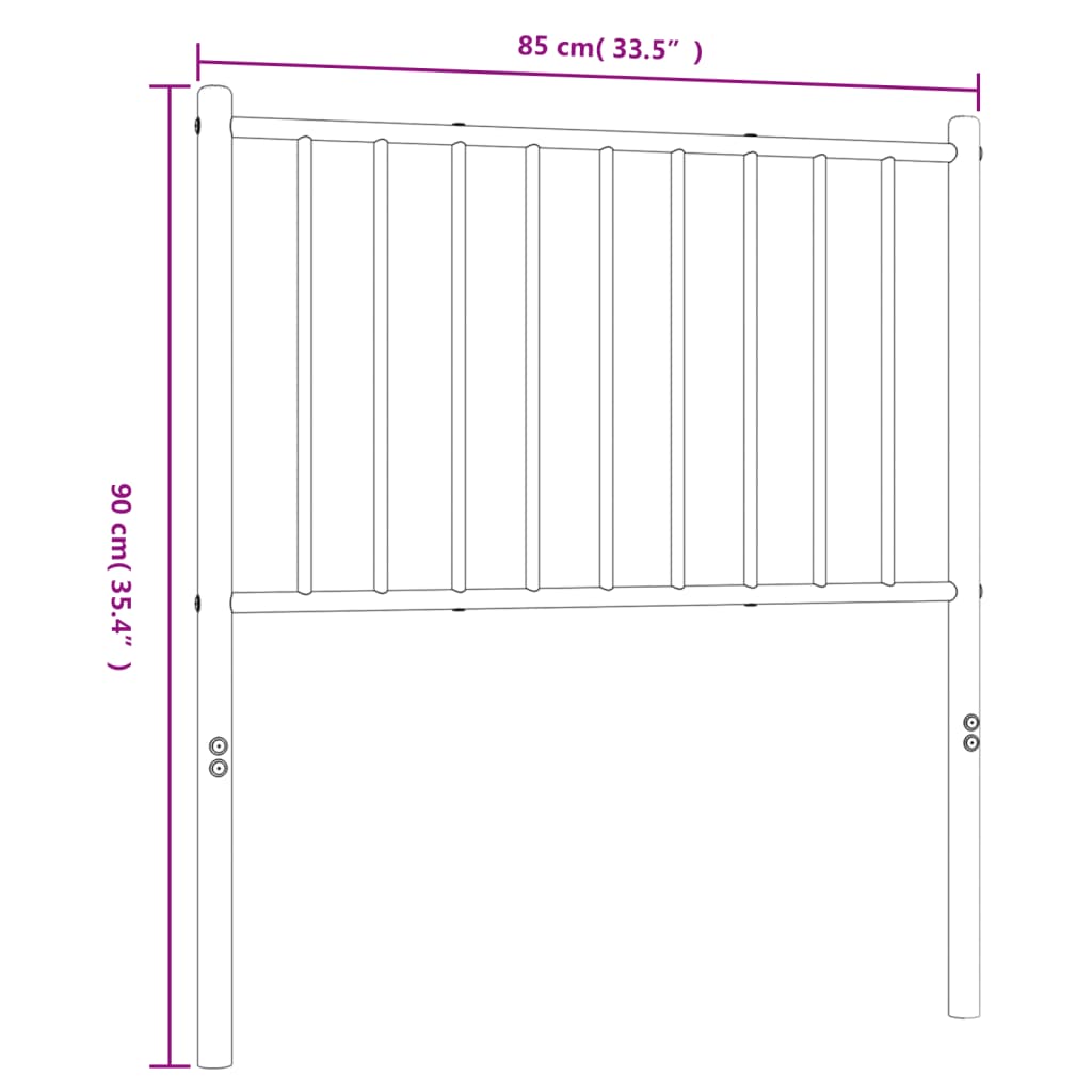 Metal Headboard Black 80 cm