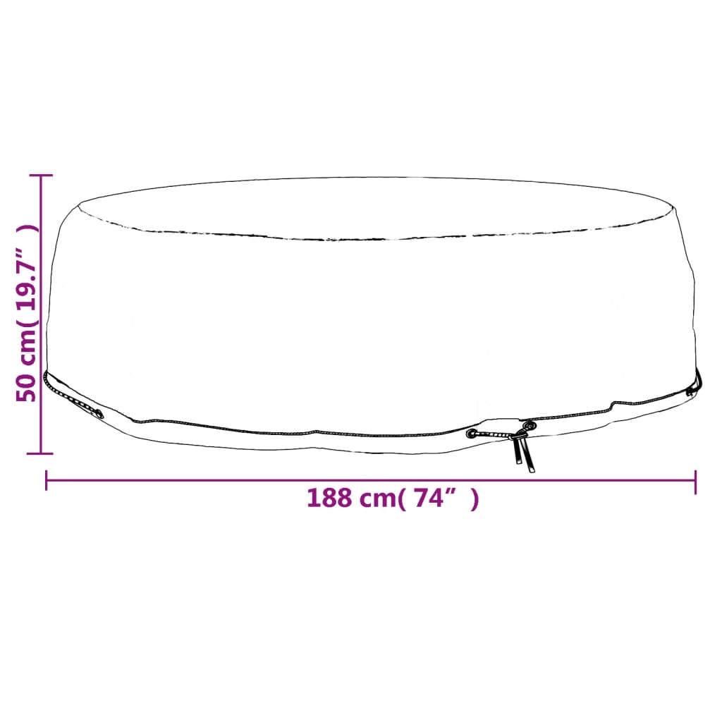 Island Lounge Cover 8 Eyelets Ø188x50 cm Round