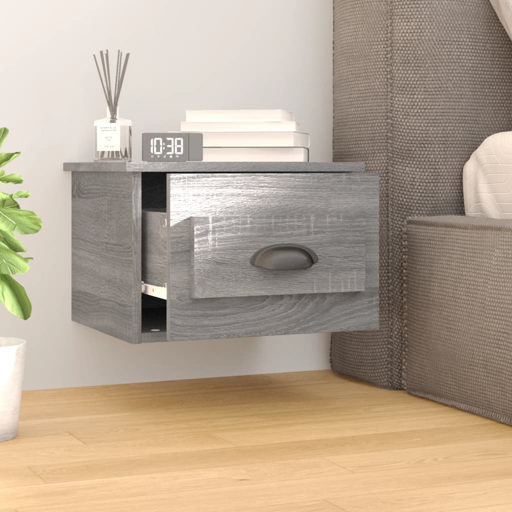 Wall-mounted Bedside Cabinet Grey Sonoma 41.5x36x28cm