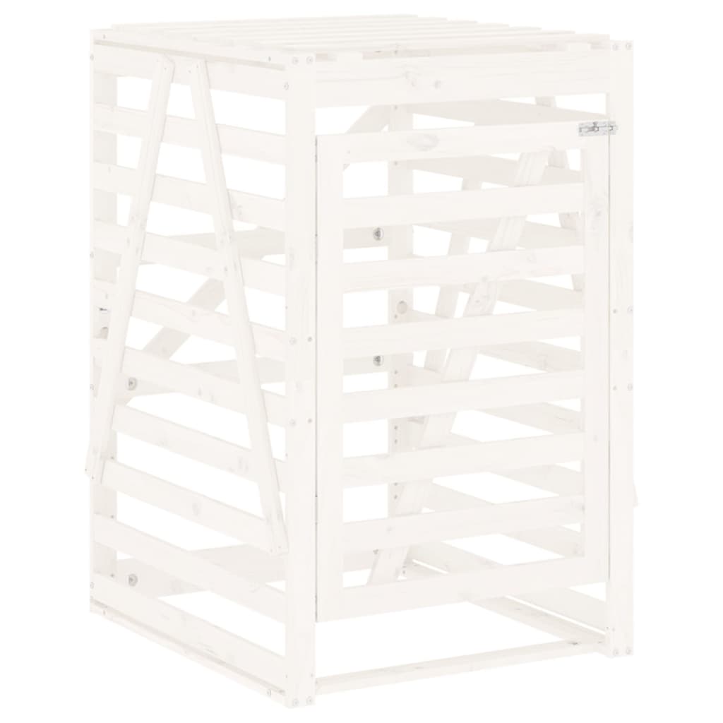 Wheelie Bin Storage White 84x90x128.5 cm Solid Wood Pine