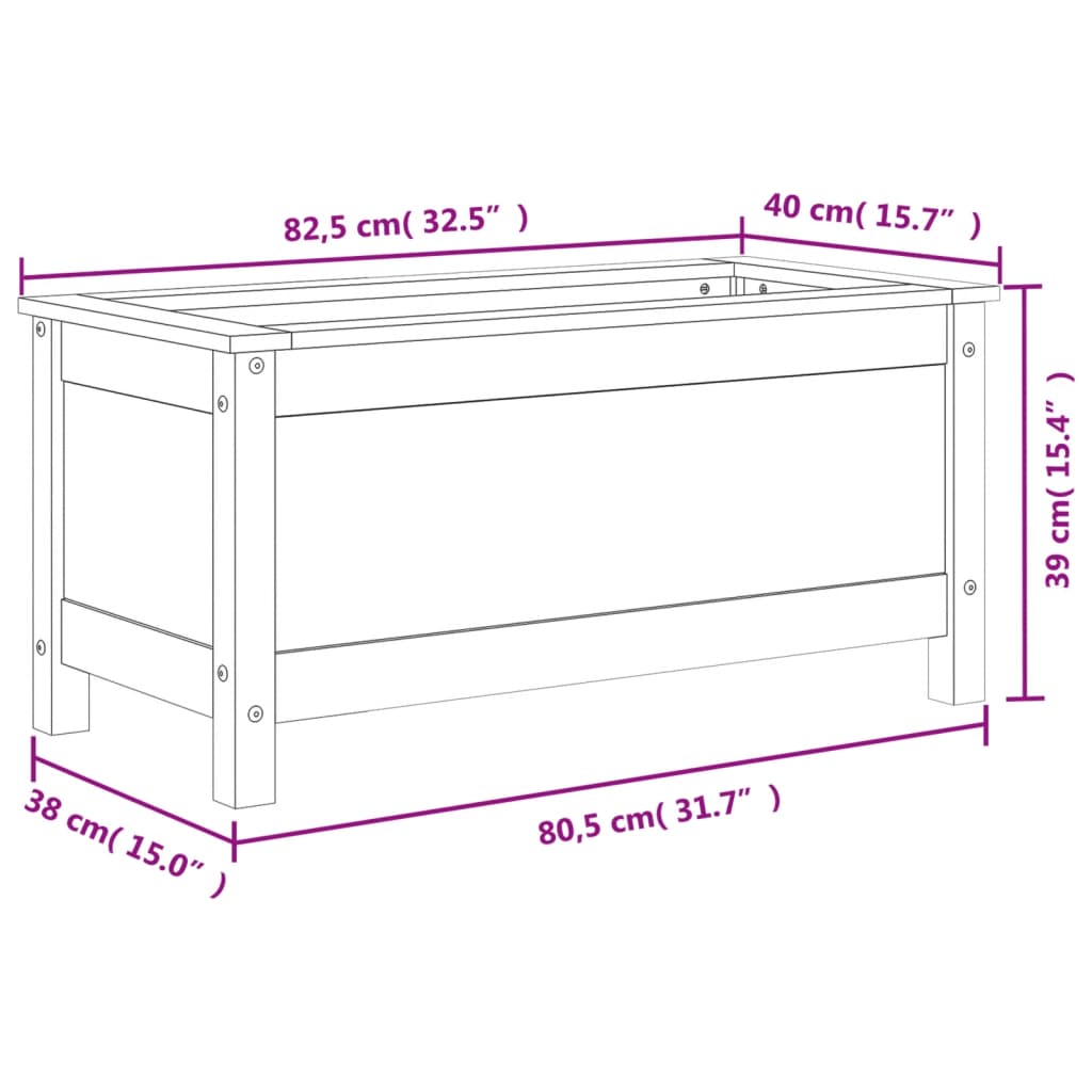 Garden Planter 82.5x40x39 cm Solid Wood Pine