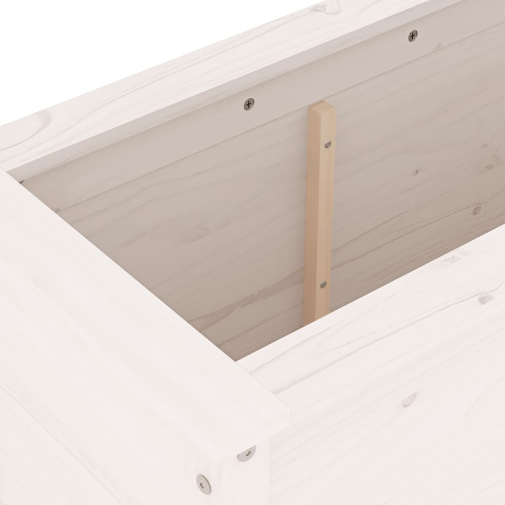 Garden Planter White 82.5x40x78 cm Solid Wood Pine