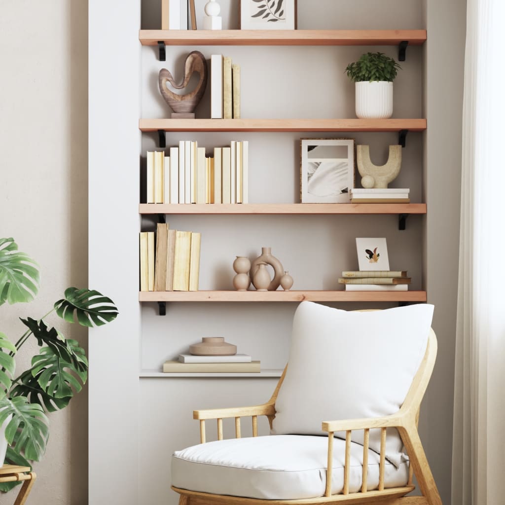 Wall Shelf 80x20x4 cm Untreated Solid Wood Oak