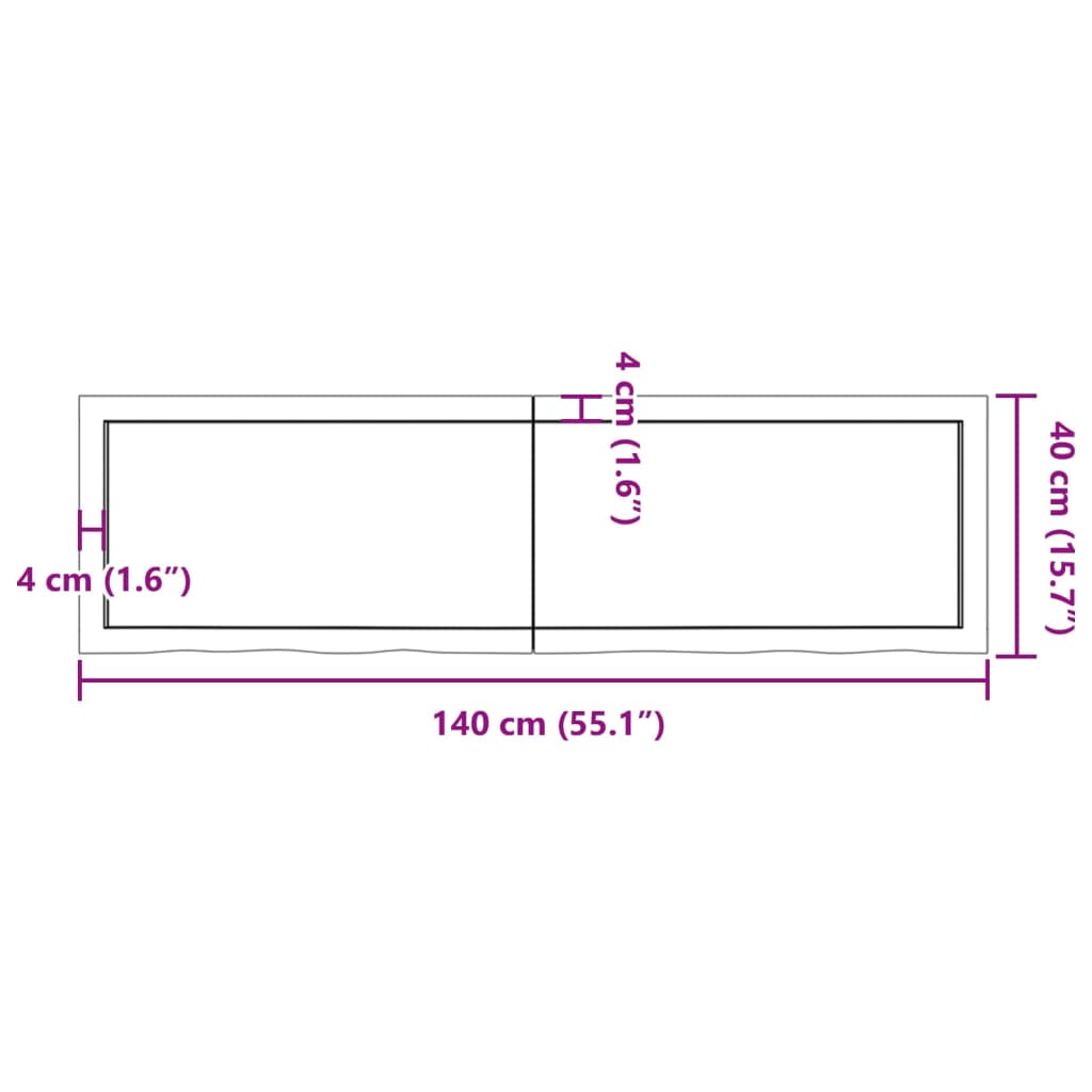 Wall Shelf 140x40x(2-4) cm Untreated Solid Wood Oak