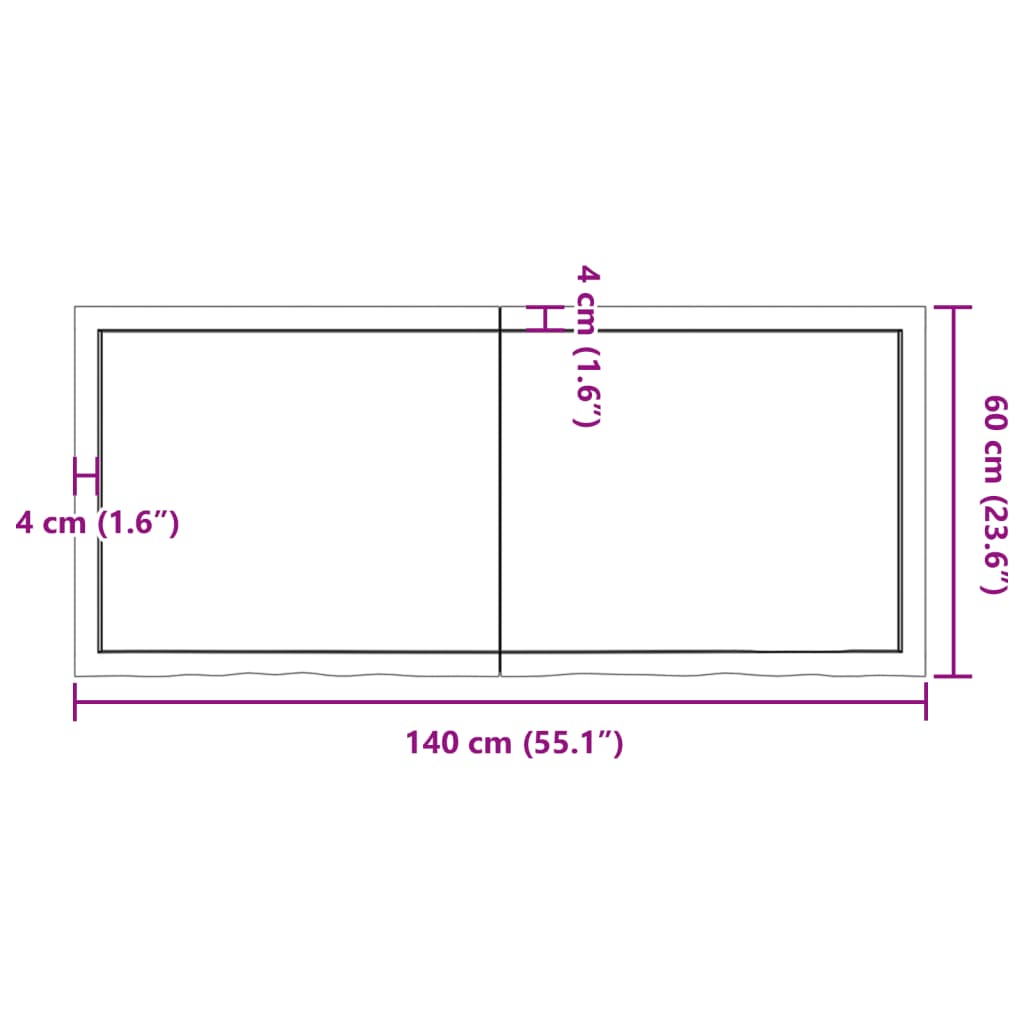 Wall Shelf 140x60x(2-4) cm Untreated Solid Wood Oak