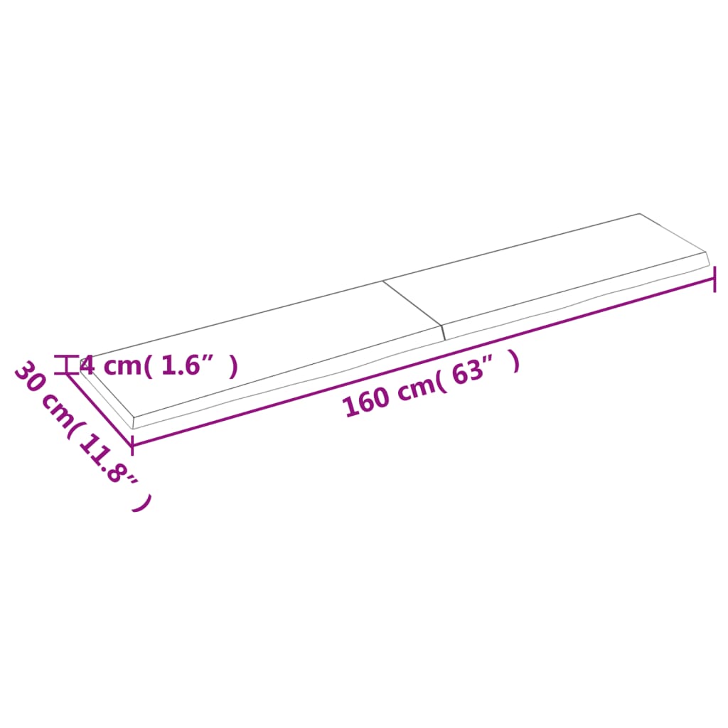 Wall Shelf 160x30x(2-4) cm Untreated Solid Wood Oak