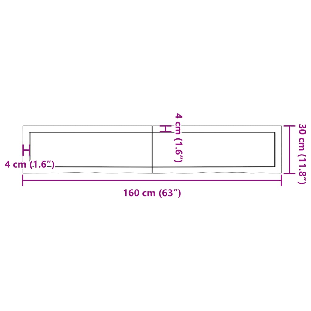 Wall Shelf 160x30x(2-4) cm Untreated Solid Wood Oak