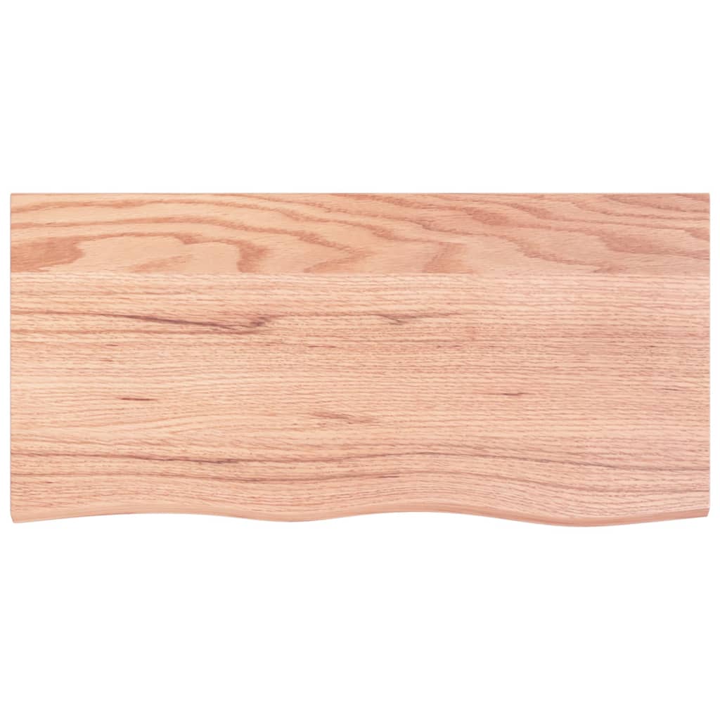 Wall Shelf Light Brown 100x50x2 cm Treated Solid Wood Oak