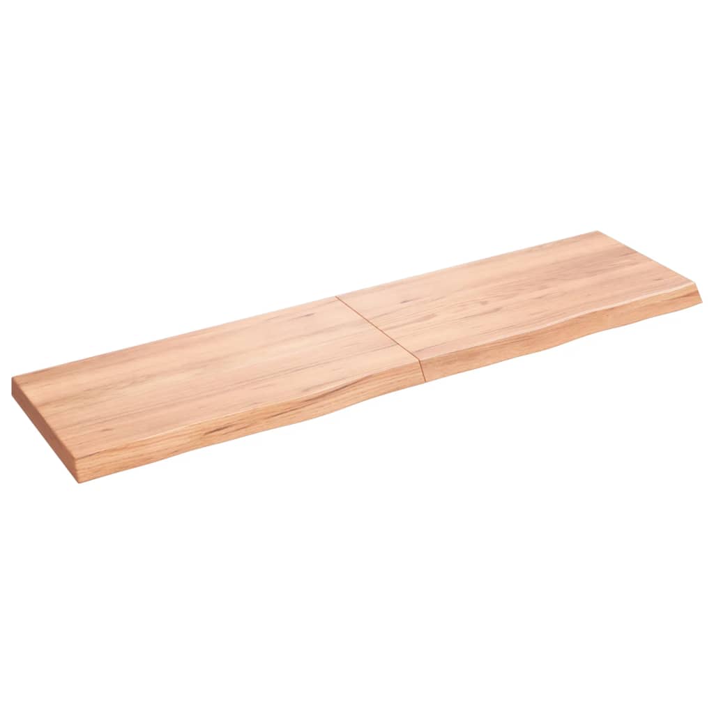 Wall Shelf Light Brown 120x30x(2-4) cm Treated Solid Wood Oak