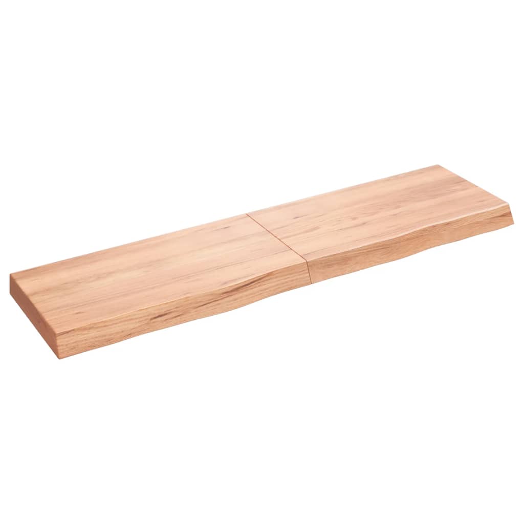 Wall Shelf Light Brown 120x30x(2-6) cm Treated Solid Wood Oak