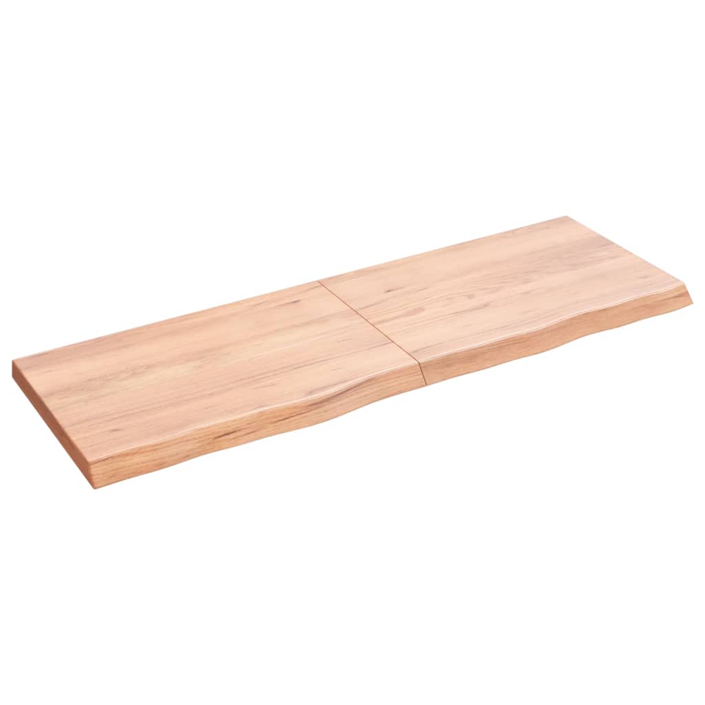 Wall Shelf Light Brown 120x40x(2-4) cm Treated Solid Wood Oak