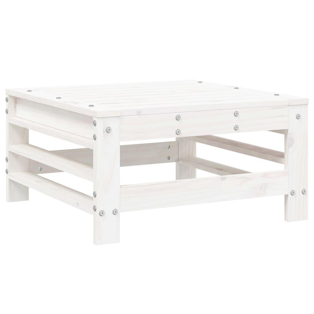 6 Piece Garden Lounge Set White Solid Wood Pine