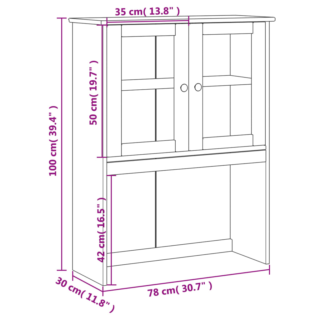 Dresser Top VIGO 78x30x100 cm Solid Wood Pine