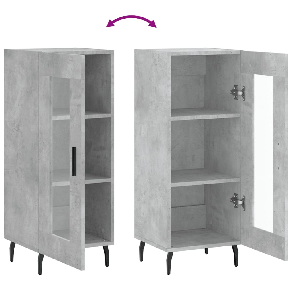 Sideboard Concrete Grey 34.5x34x90 cm Engineered Wood