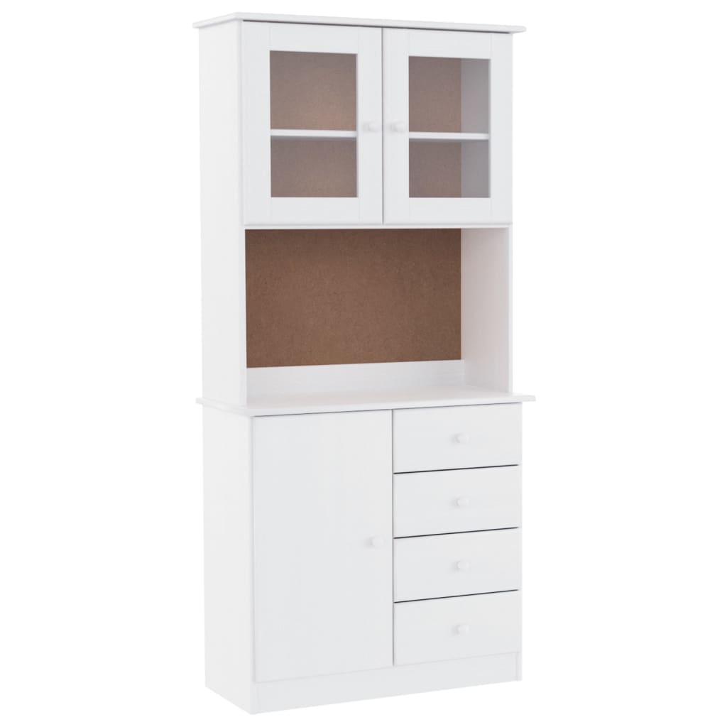 Highboard ALTA White 77x35x165 cm Solid Wood Pine