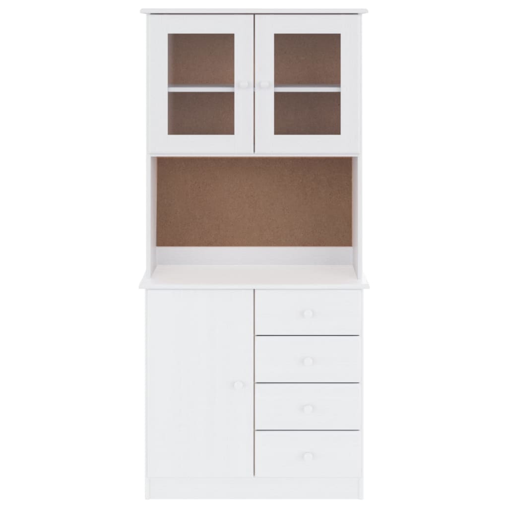 Highboard ALTA White 77x35x165 cm Solid Wood Pine