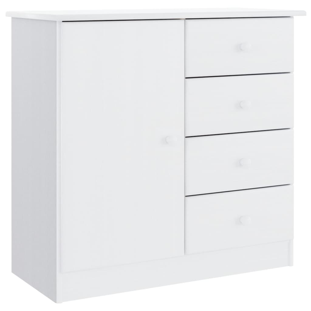 Highboard ALTA White 77x35x165 cm Solid Wood Pine