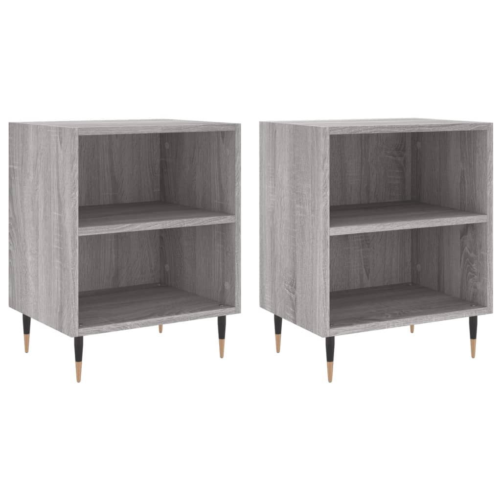 Bedside Cabinets 2 pcs Grey Sonoma 40x30x50 cm Engineered Wood