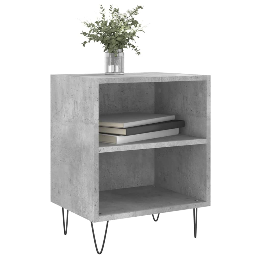 Bedside Cabinet Concrete Grey 40x30x50 cm Engineered Wood