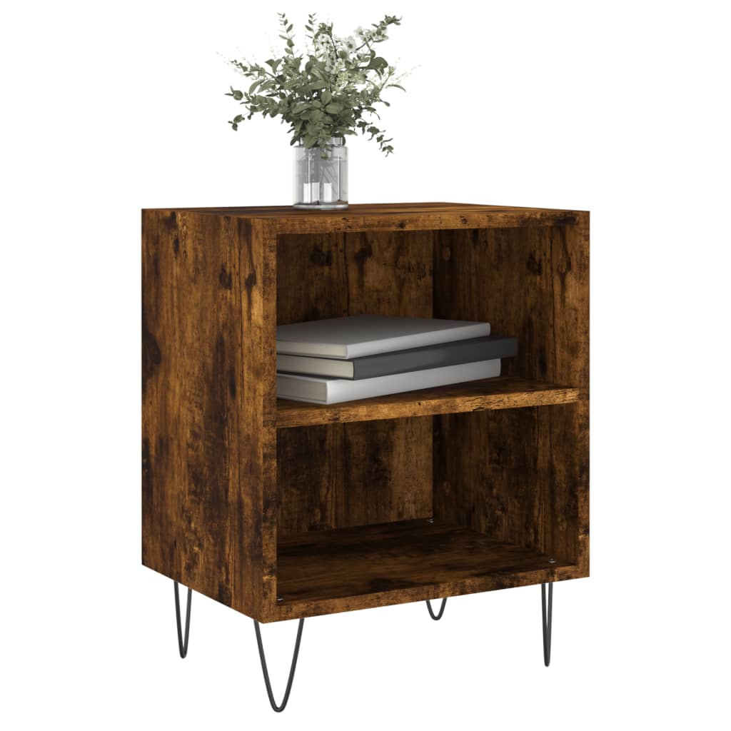 Bedside Cabinets 2 pcs Smoked Oak 40x30x50 cm Engineered Wood