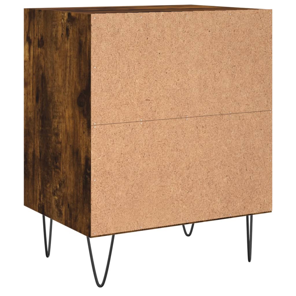 Bedside Cabinets 2 pcs Smoked Oak 40x30x50 cm Engineered Wood