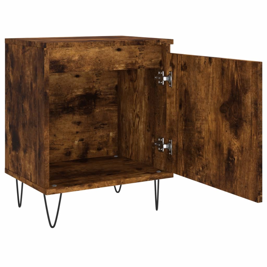 Bedside Cabinets 2 pcs Smoked Oak 40x30x50 cm Engineered Wood