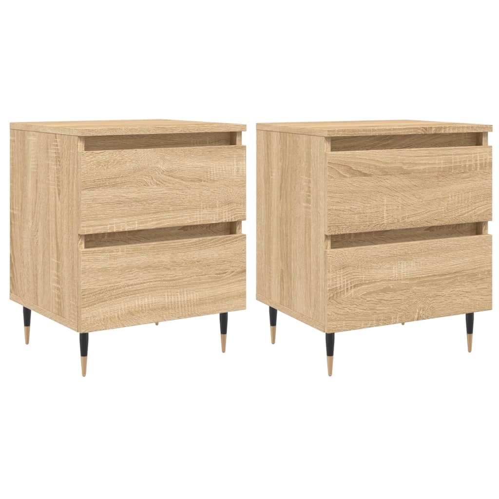 Bedside Cabinets 2 pcs Sonoma Oak 40x35x50 cm Engineered Wood