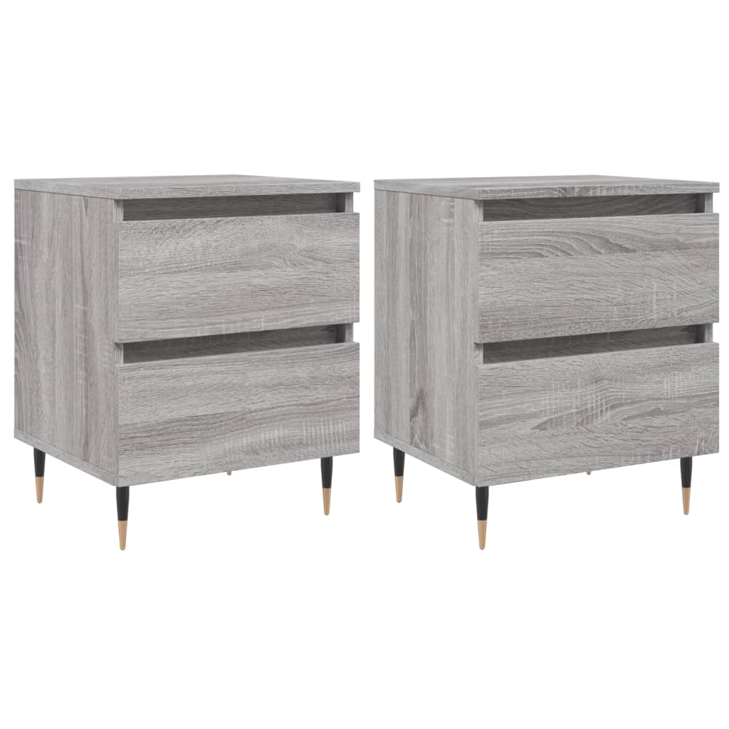 Bedside Cabinets 2 pcs Grey Sonoma 40x35x50 cm Engineered Wood