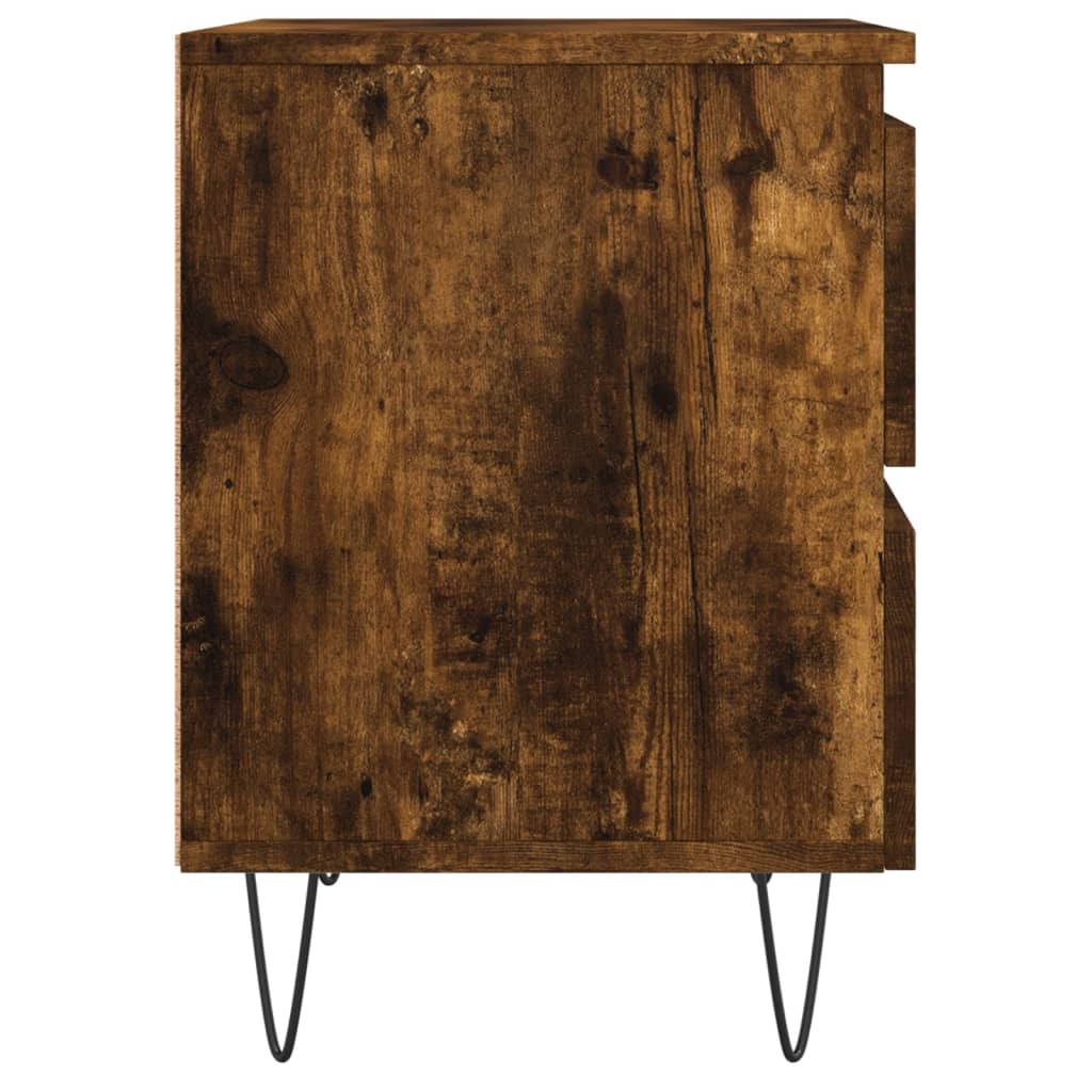Bedside Cabinets 2 pcs Smoked Oak 40x35x50 cm Engineered Wood