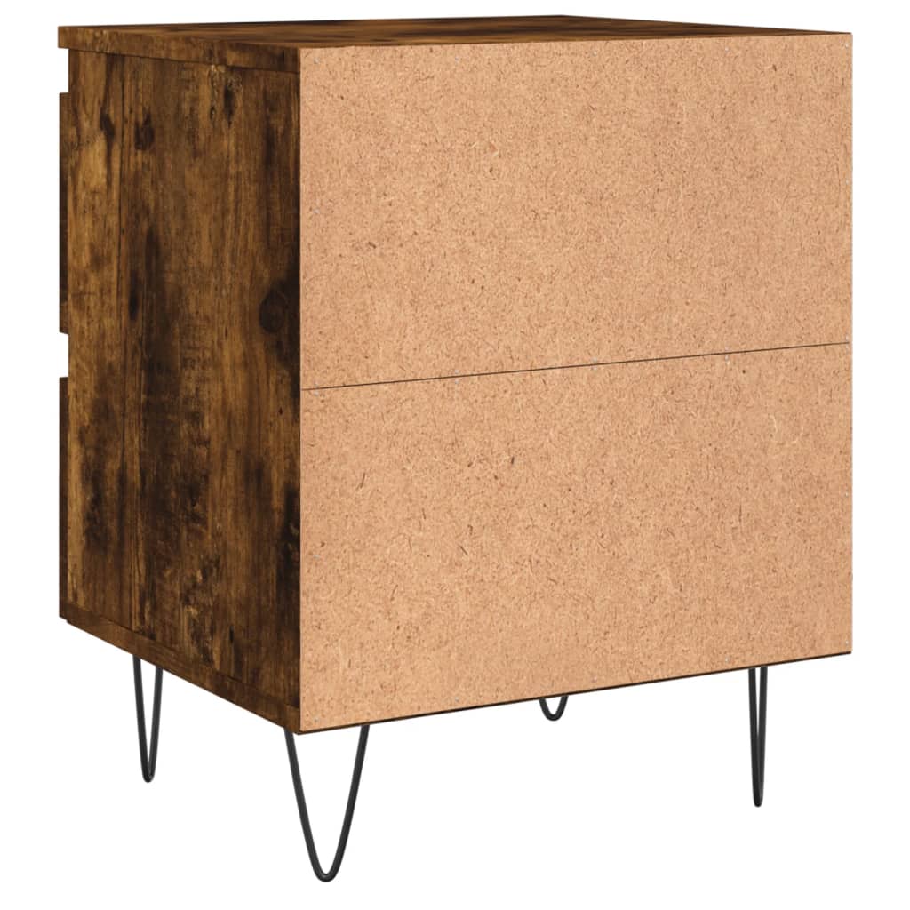Bedside Cabinets 2 pcs Smoked Oak 40x35x50 cm Engineered Wood
