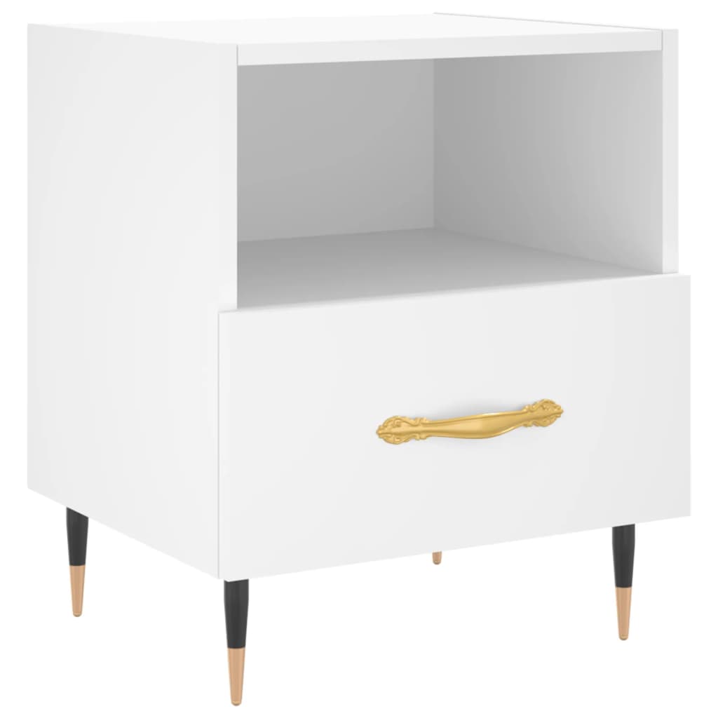Bedside Cabinet White 40x35x47.5 cm Engineered Wood