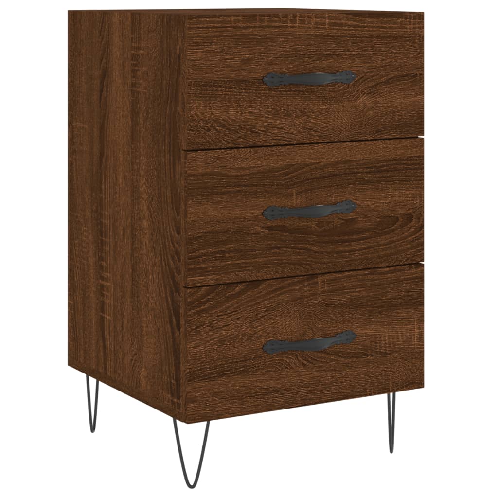 Bedside Cabinet Brown Oak 40x40x66 cm Engineered Wood