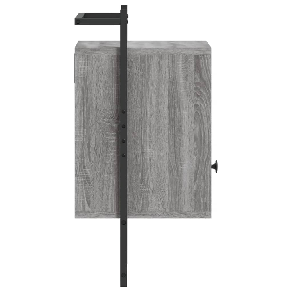Bedside Cabinet Wall-mounted Grey Sonoma 40x30x61 cm Engineered Wood