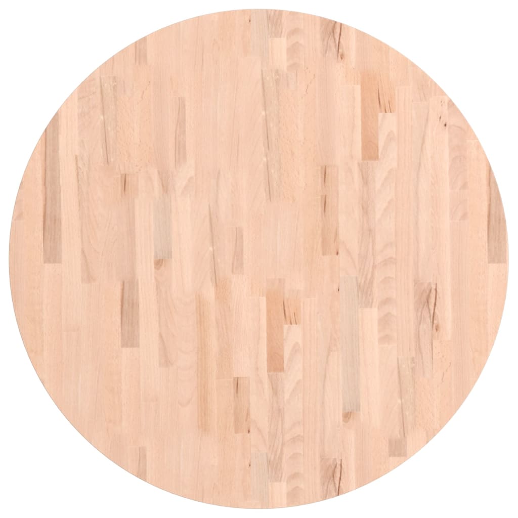 Table Top Ø90x2.5 cm Round Solid Wood Beech