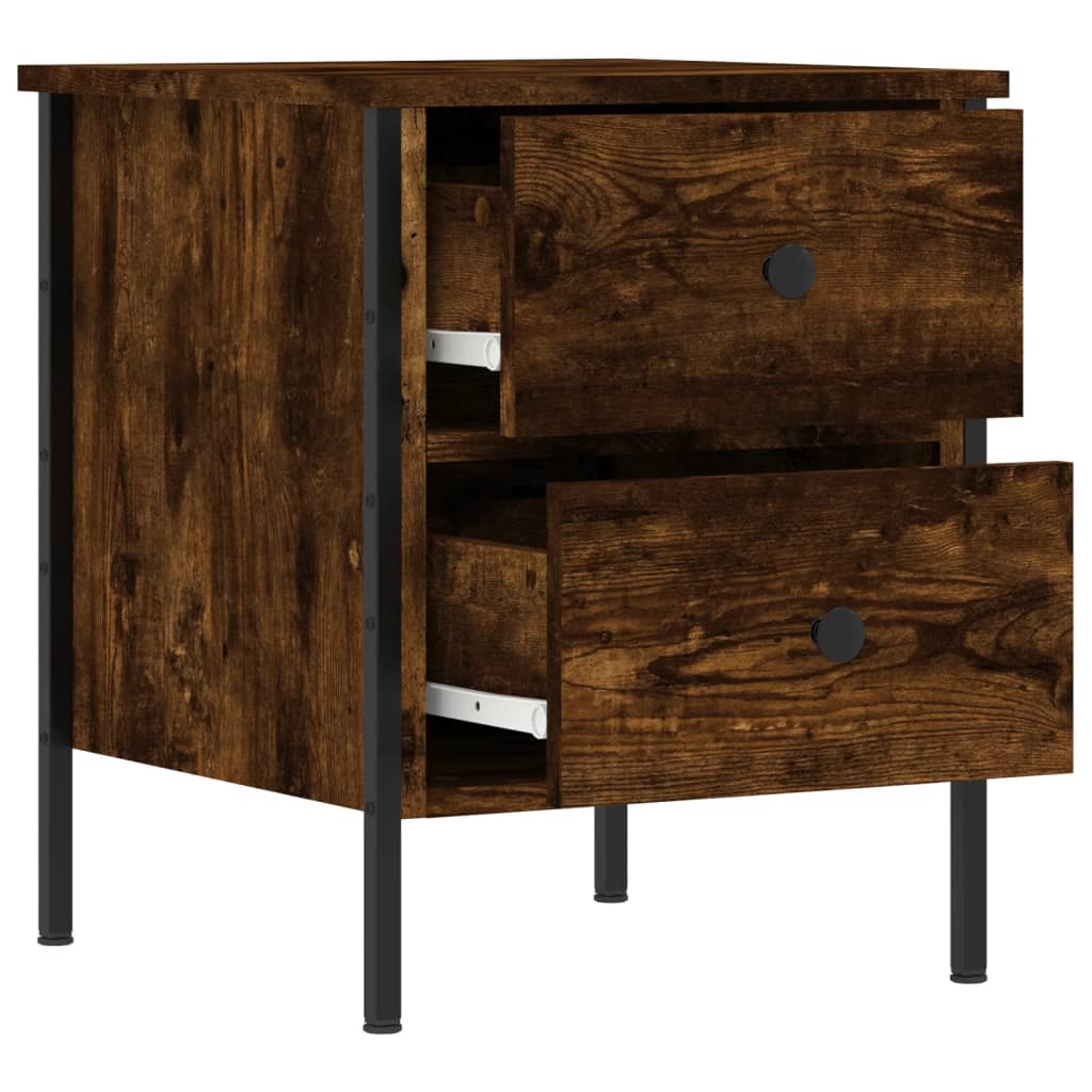Bedside Cabinet Smoked Oak 40x42x50 cm Engineered Wood