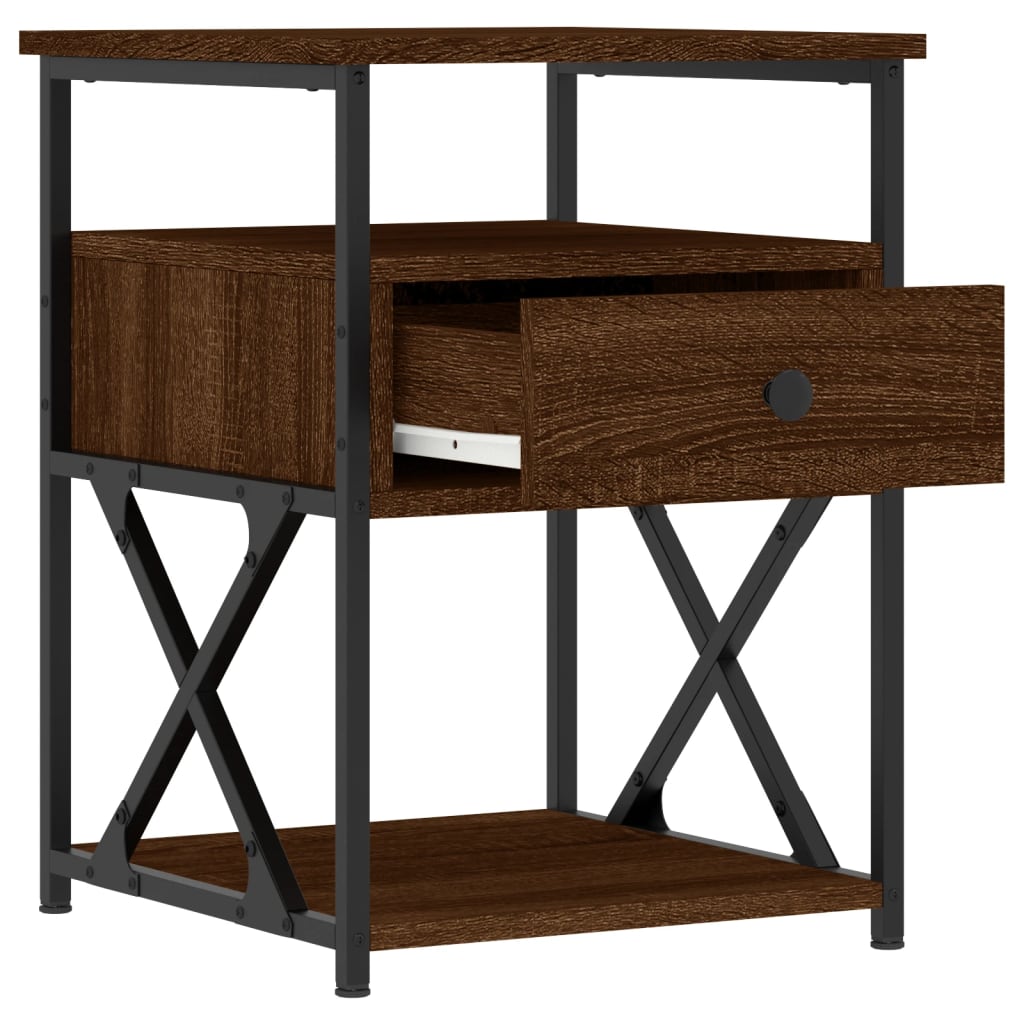 Bedside Cabinets 2 pcs Brown Oak 40x42x55 cm Engineered Wood