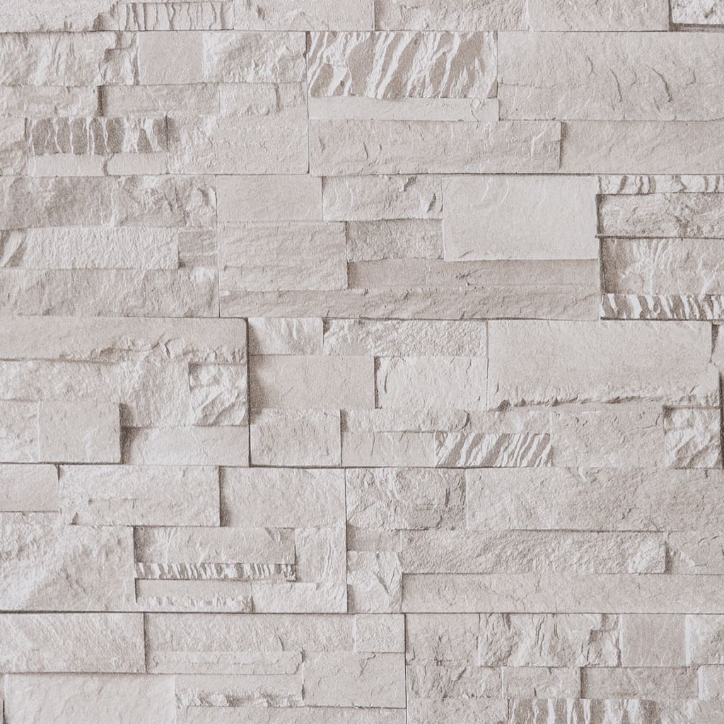 Wallpaper 3D Stone Look Cream 10x0.53 m Non-woven