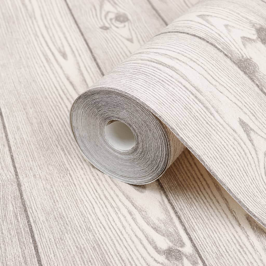 Wallpaper 3D Wood Grain Grey 10x0.53 m Non-woven