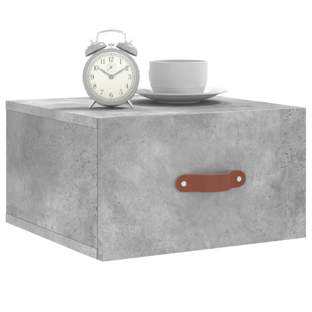 Wall-mounted Bedside Cabinet Concrete Grey 35x35x20 cm