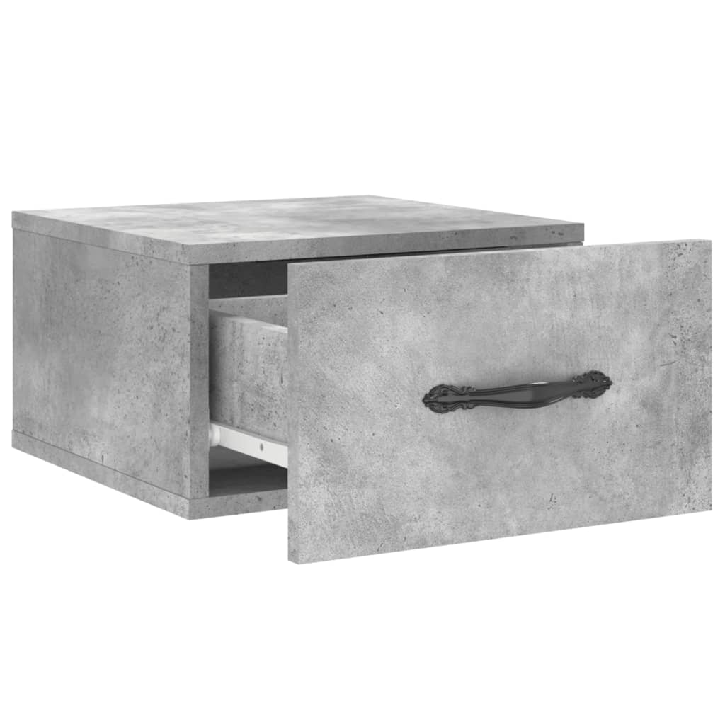 Wall-mounted Bedside Cabinet Concrete Grey 35x35x20 cm