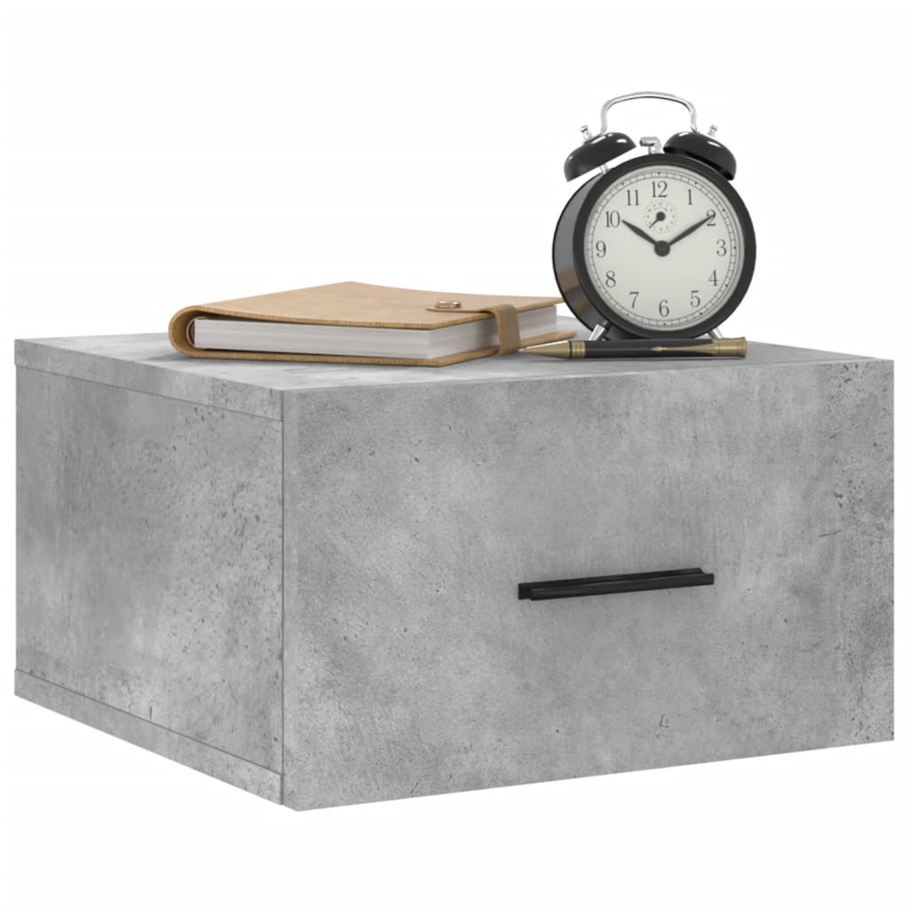 Wall-mounted Bedside Cabinet Concrete Grey 35x35x20 cm