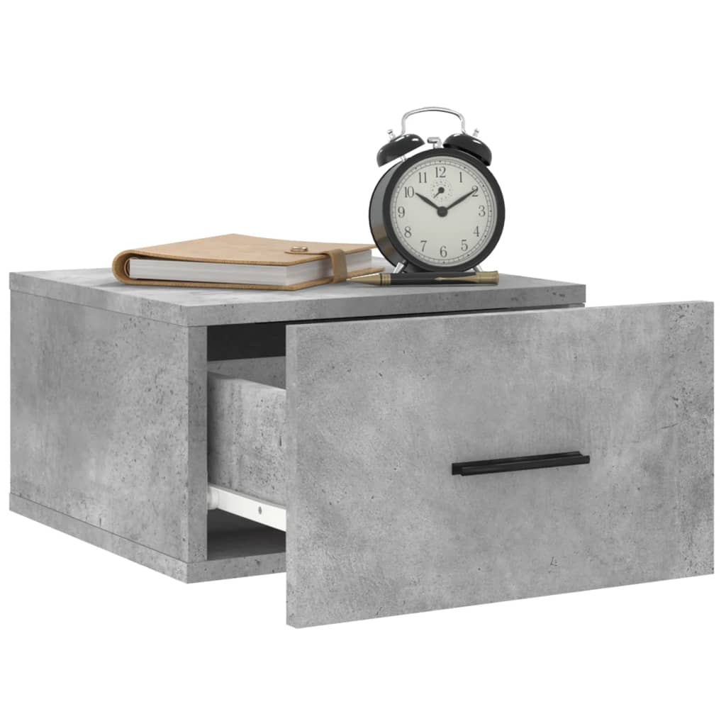 Wall-mounted Bedside Cabinet Concrete Grey 35x35x20 cm