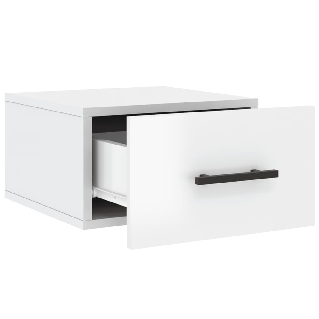 Wall-mounted Bedside Cabinet High Gloss White 35x35x20 cm