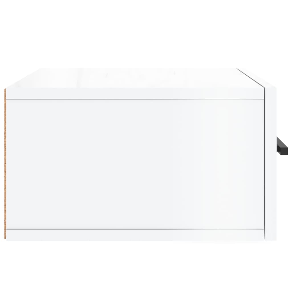 Wall-mounted Bedside Cabinet High Gloss White 35x35x20 cm